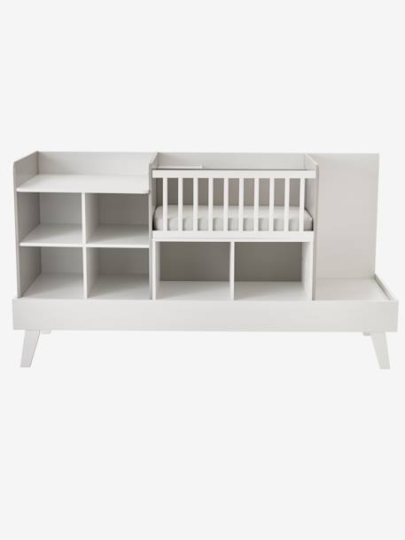 Gecombineerd 4 in 1 meegroeibed COMBINID Wit / grijs+WIT / HOUT - vertbaudet enfant 