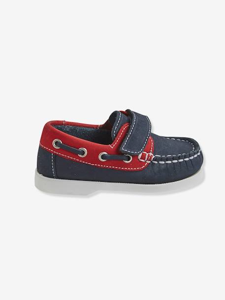 Leren bootschoenen voor baby's MARINEBLAUW - vertbaudet enfant 