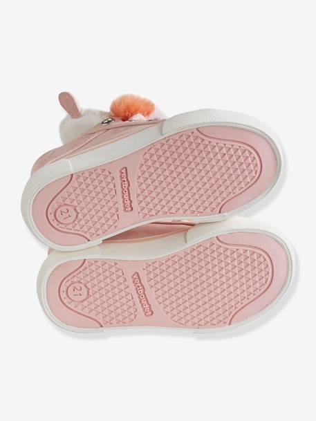 Halfhoge sneakers meisjesbaby 3 kwastjes Lichtroze - vertbaudet enfant 