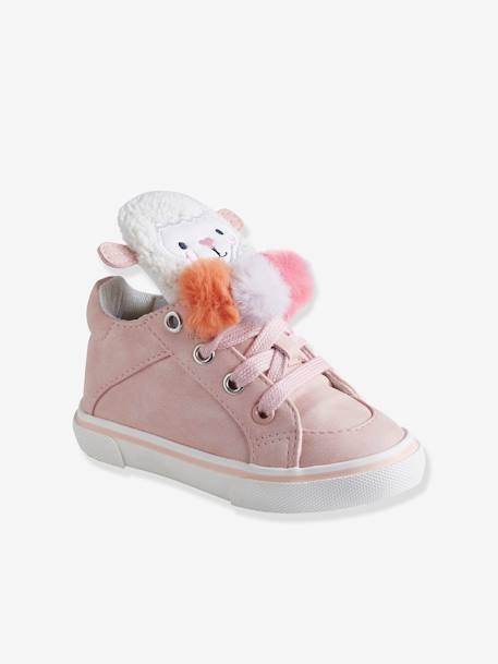 Halfhoge sneakers meisjesbaby 3 kwastjes Lichtroze - vertbaudet enfant 