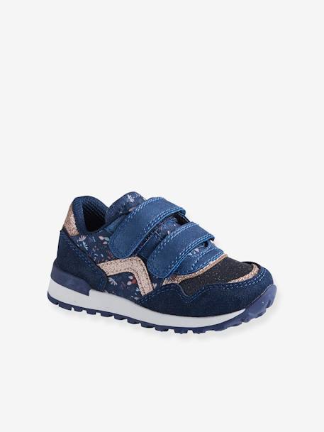 Sneakers met klittenband in running stijl meisjesbaby Marineblauw - vertbaudet enfant 