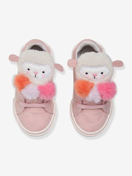 Halfhoge sneakers meisjesbaby 3 kwastjes Lichtroze - vertbaudet enfant 