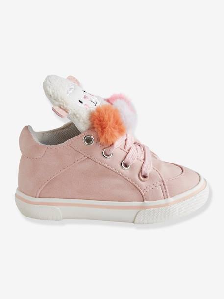 Halfhoge sneakers meisjesbaby 3 kwastjes Lichtroze - vertbaudet enfant 