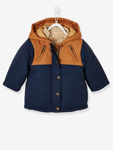 3-in-1-parka voor jongensbaby met afneembaar vest Inkt - vertbaudet enfant 